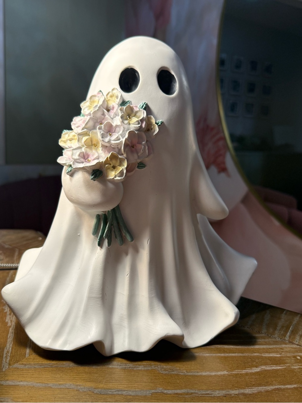 Viral T.J.Maxx Home Goods Bride Flowers and  Bows Ghost Resin Figurine